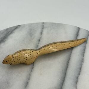 Vintage Troy Diepenbrock squirrel carved bone letter opener